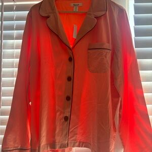 Madewell Mama Embroidered Knit Bedtime Long-Sleeve Pajama Top